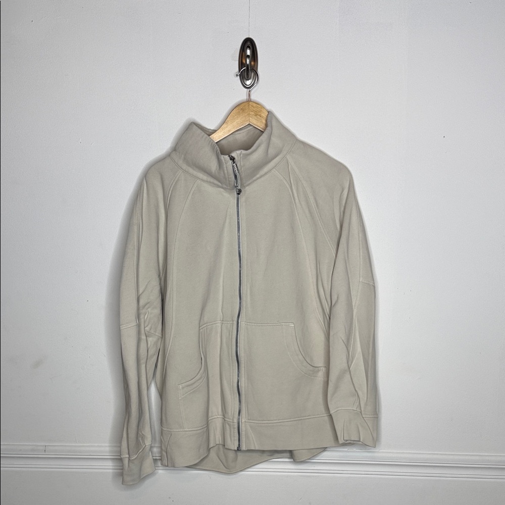 Lululemon Oversized Scuba Funnel Neck Full Zip.  Cream.  XL/XXL.